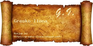 Gresko Ilona névjegykártya